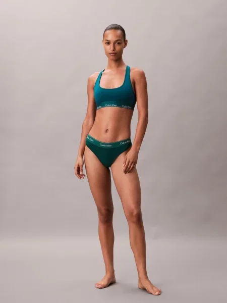 Calvin Klein Stringi Kobiety jednolity S zielony