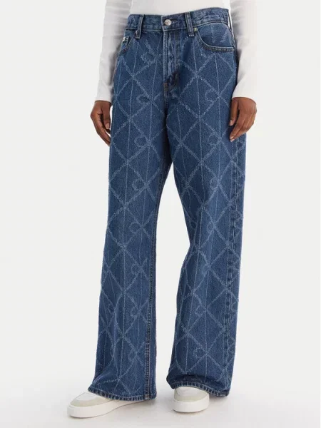 Calvin Klein Jeans Jeansy Low Rise Baggy niebieski