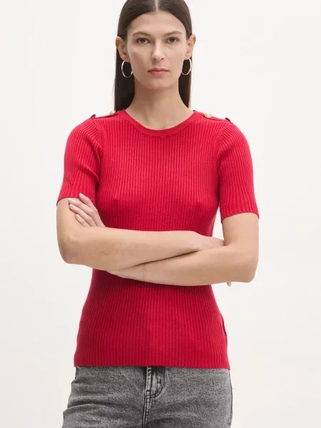 Пуловер Answear Lab дамски от лека материя червено