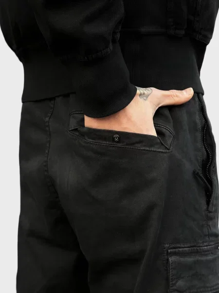 Брюки Stone Island с камнями черные