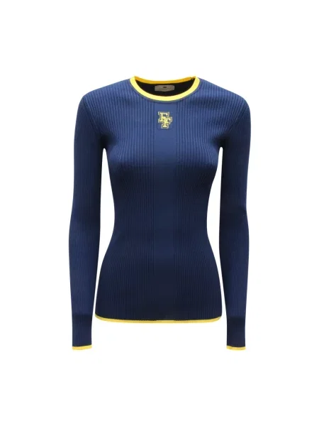 Sweter Elisabetta Franchi elegancki niebieski
