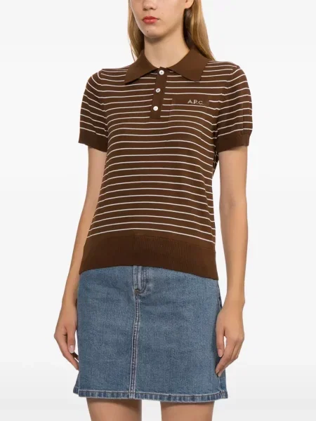 Ριγέ μικρός polo A.p.c. καφέ