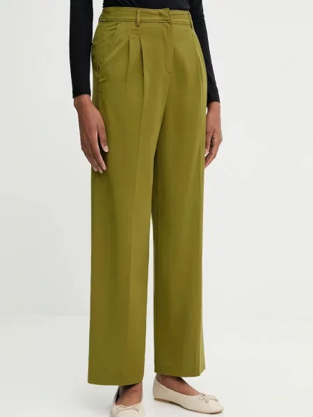 United Colors of Benetton pantaloni drept high waist verde