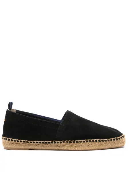 Espadrile Castaner din piele de căprioară țesuți negru
