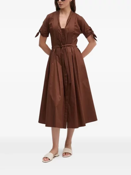 Rochie midi Sandro Ferrone până la genunchi de costum maro