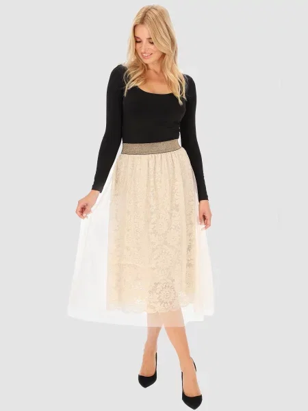 Spódnica midi Perso koronkowa czarna