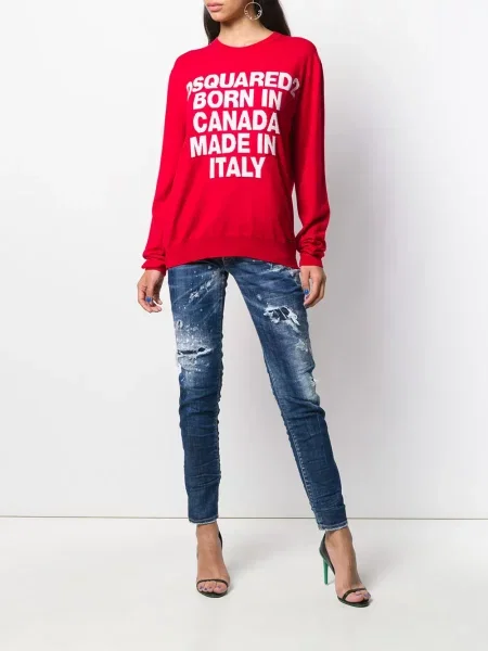Blugi Dsquared2 zdrențuiți albastru