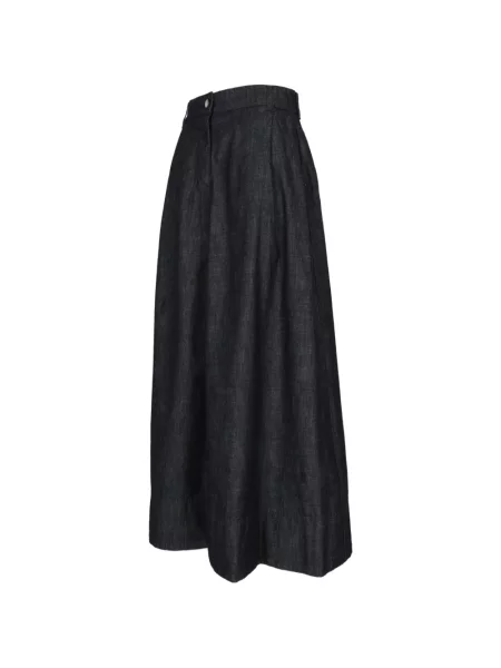 Maxi sukně Emporio Armani s vysokým pasem modré
