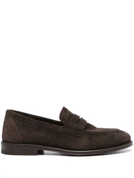Pantofi loafer Henderson Baracco din piele de căprioară maro