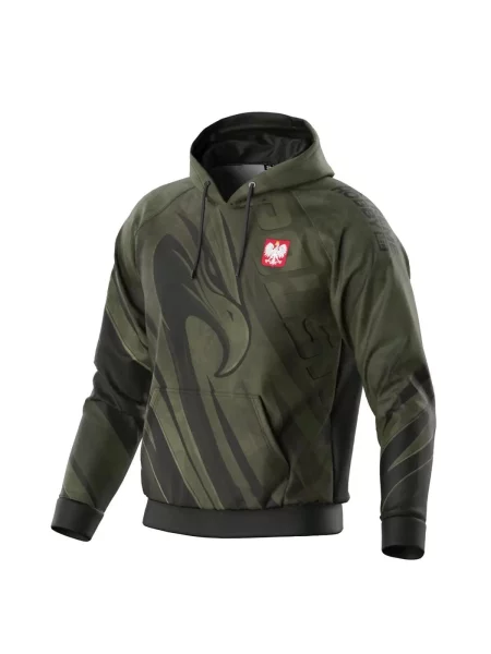 Bluza sportowa z kapturem EXTREME HOBBY POLSKA ULTIMATE zielona