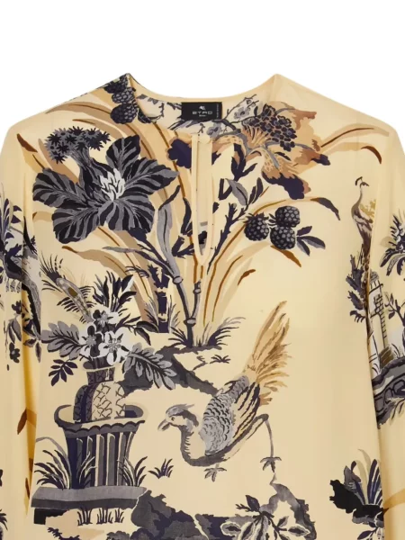 Bluză Etro de mătase cu model floral cu imagine