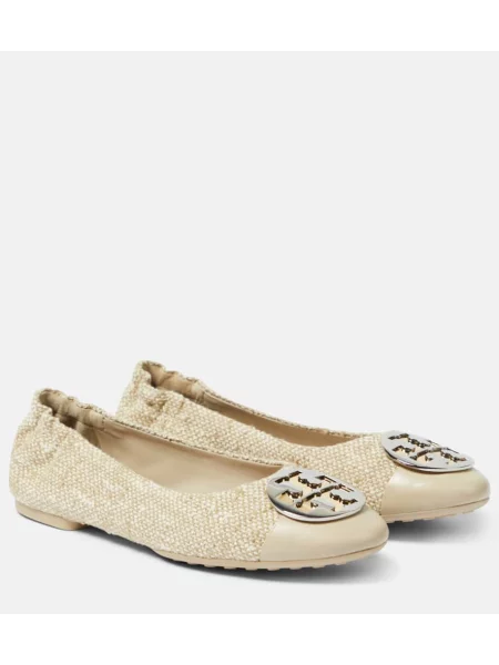 Balerini Tory Burch din tweed bej