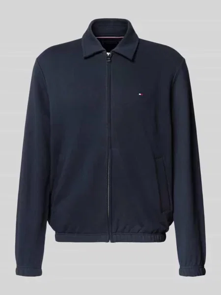 Bluza rozpinana o kroju regular fit z czystej bawełny Tommy Hilfiger granatowa