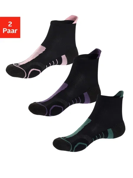 LASCANA ACTIVE Șosete sport / mov închis / roz verde