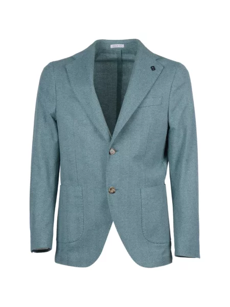 Sacou Brera tricotate cu model herringbone albastru