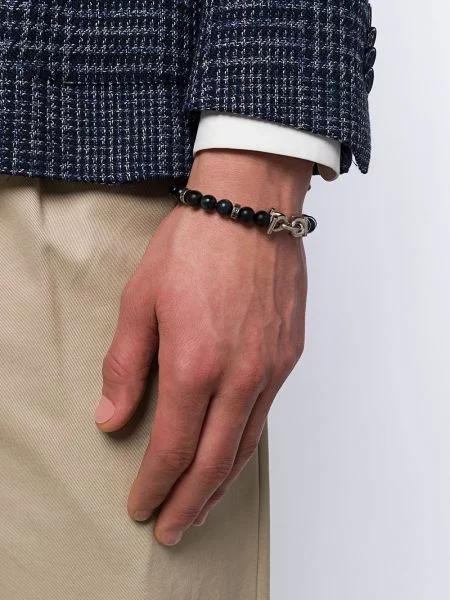 Náramek Salvatore Ferragamo s kamínky černý