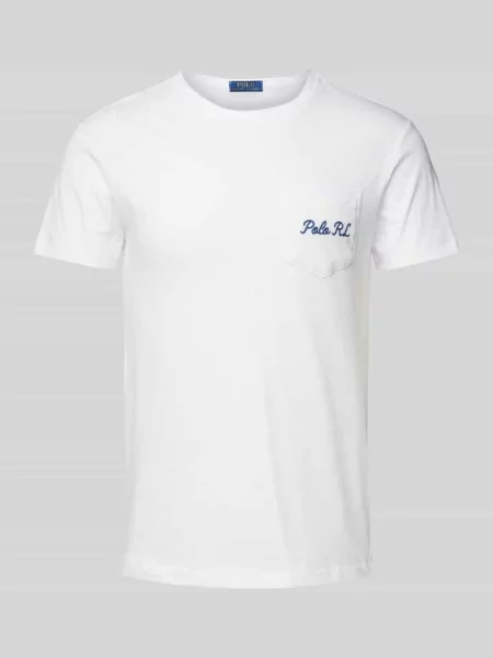 Długa koszulka Polo Ralph Lauren z logo z długim rękawem biała