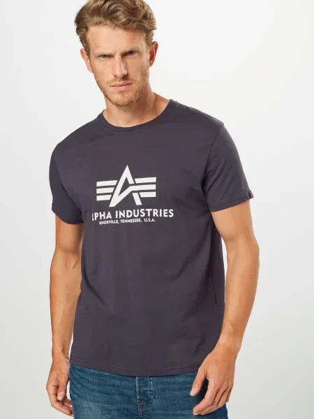 Alpha Industries pánske tričko Basic iron grey biela