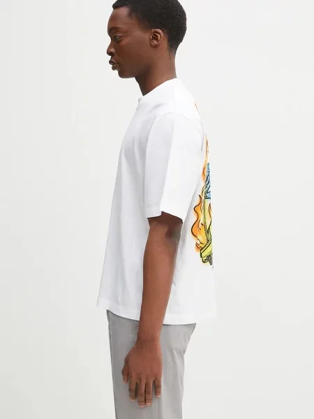 Футболка Marcelo Burlon County Flame Boxy T-Shirt White Red візерунок білий