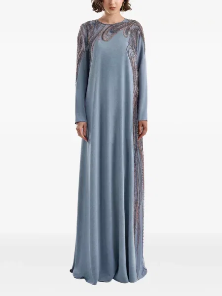 Rochie maxi Gemy Maalouf asimetrică albastru