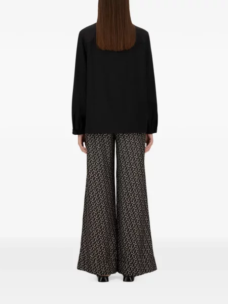Pantaloni Herno de mătase cu imagine negru
