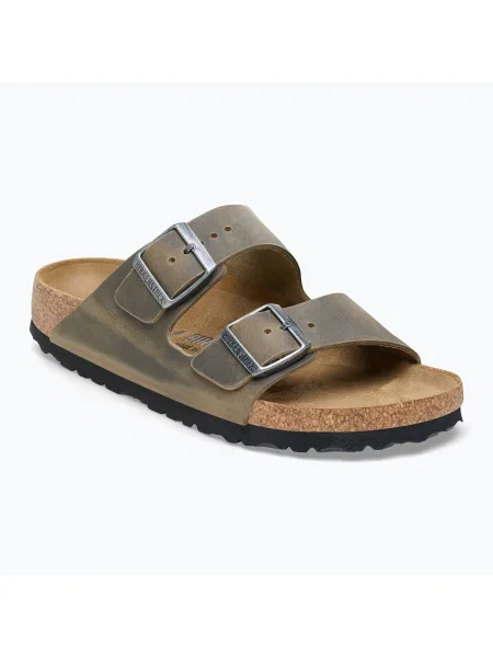 Nubukové šľapky Birkenstock Arizona zelená