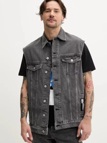 Джинсовый жилет Karl Lagerfeld Jeans серый