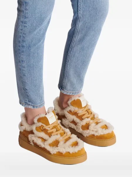 Sneakerși Balmain din piele de căprioară maro