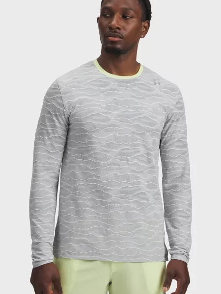 Жаккардовый камуфляжный лонгслив Under Armour серый