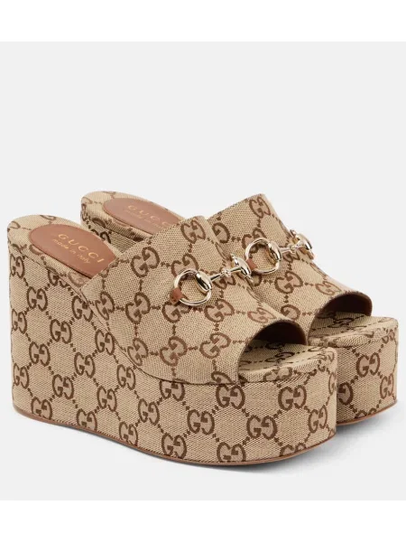 Platno sandali Gucci s polno peto bež