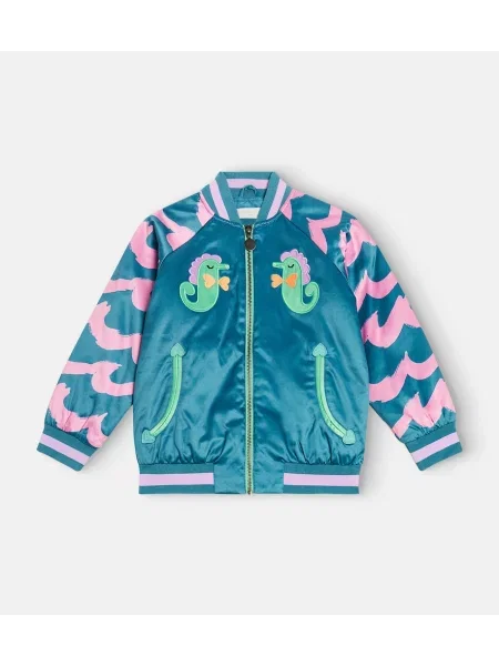 Μπουφάν bomber Stella Mccartney μπλε