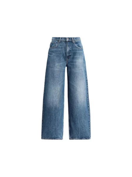Szerokie jeansy Polo Ralph Lauren niebieskie