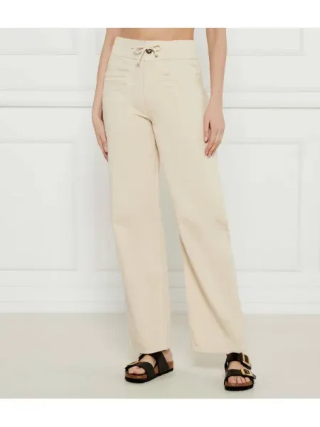 Ba&sh Blugi FIMA | flare fit | cu adaos de in bej