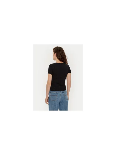 Tommy Jeans Marškinėliai Slim Fit juoda