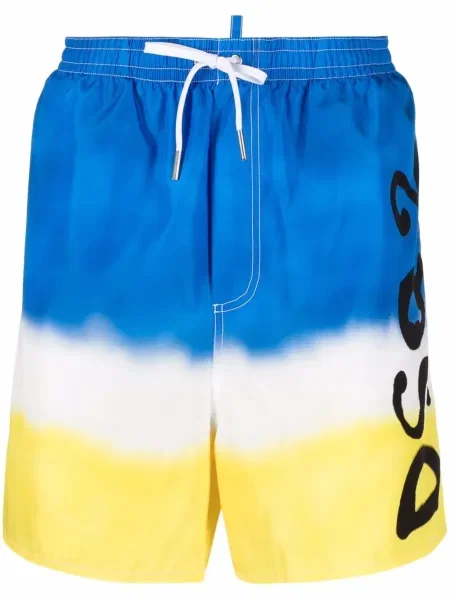 Slip de baie Dsquared2 cu imagine albastru