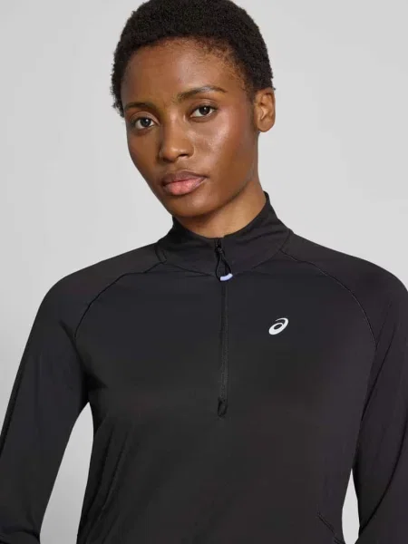 Bluzka z długim rękawem z kołnierzem zapinanym model NAGINO' Asics Tiger czarna