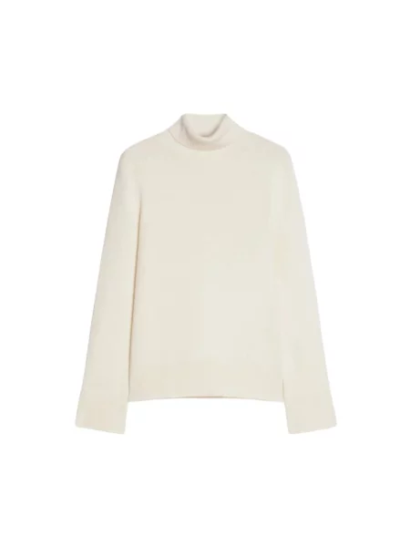 Lniany sweter z golfem Pennyblack biały