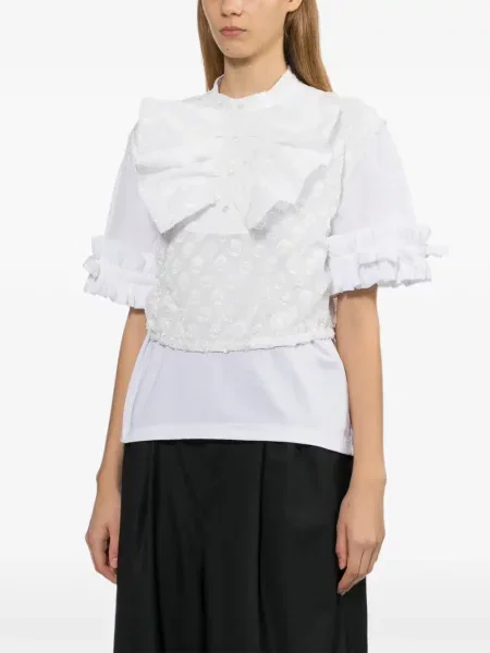 Bluză Noir Kei Ninomiya cu volane alb