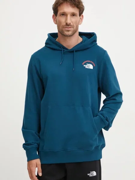 Суичър с качулка The North Face с качулка с принт