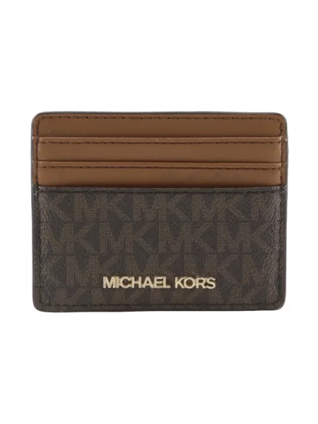 Portfel Michael Kors skórzany z logo brązowy