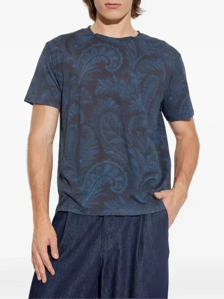 Tricou Etro cu imagine cu model paisley albastru