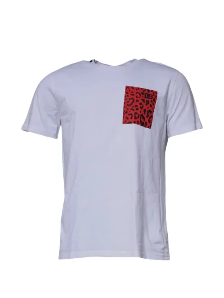 Tricou Dolce & Gabbana cu imagine cu model leopard alb