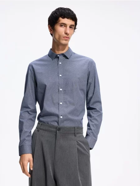 Reserved Hladká košeľa slim fit modrá