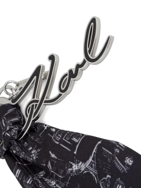 Colier Karl Lagerfeld cu imagine negru