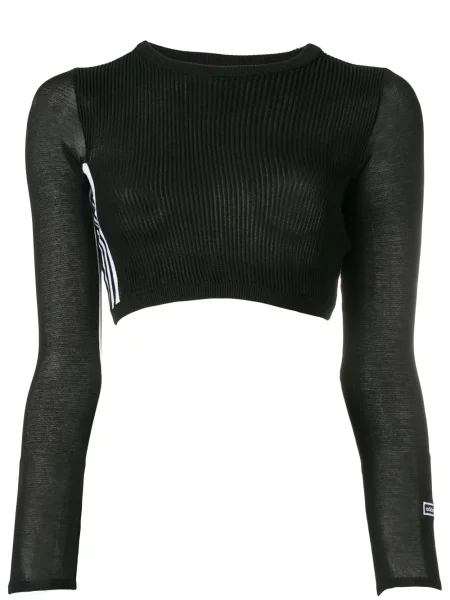 Cropp top Adidas cu un umăr gol cu nervuri negru