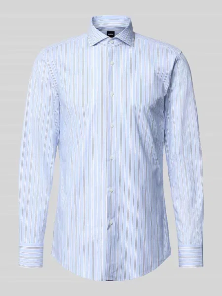 Koszula biznesowa o kroju slim fit z mieszanki bawełny model HANK-SP' Boss błękitna