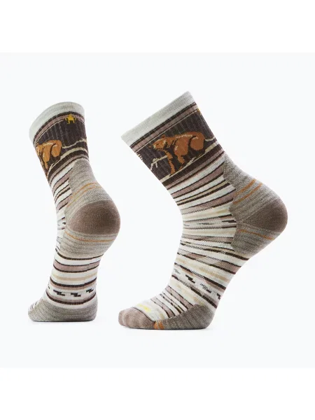 Шкарпетки Smartwool Hike Targeted Cushion Bear Stripe Mid Crew ash