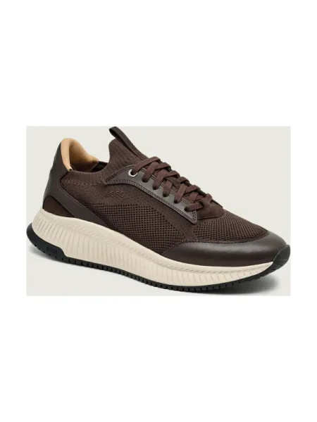 BOSS BLACK Sneakers TTNM EVO_Slon_knbult cu adaos de piele maro