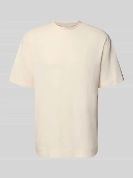 T-shirt o kroju relaxed fit z czystej bawełny model MAARKOS WAFFLE' Armedangels biała