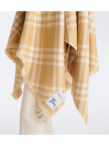 Geacă Burberry de lână în carouri bej
